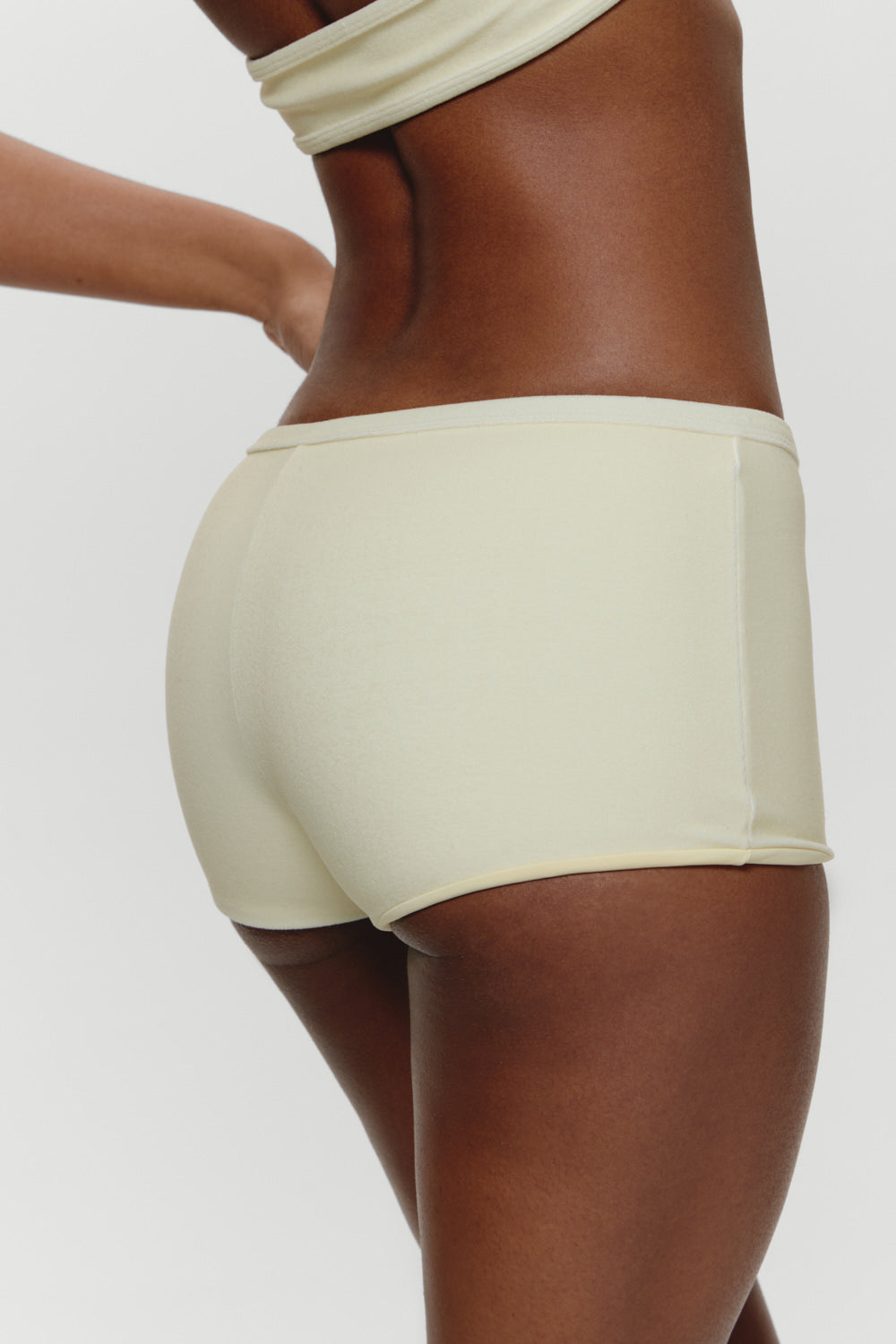 Caster Terry Cheeky Boy Shorts  Lemon