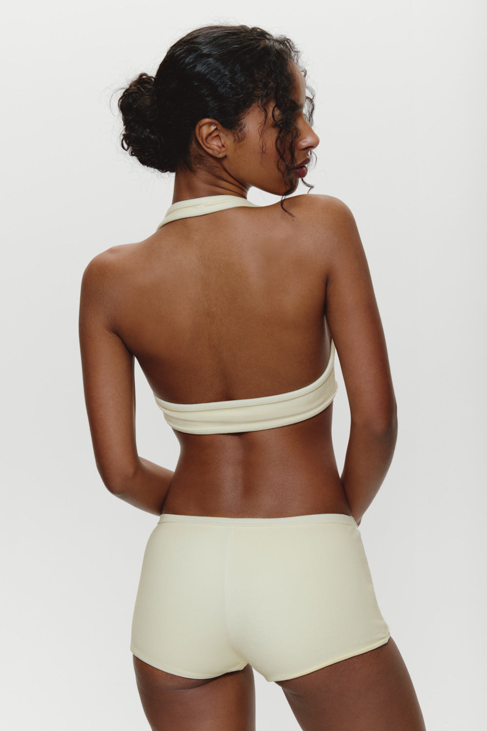 Caster Terry Cheeky Boy Shorts  Lemon