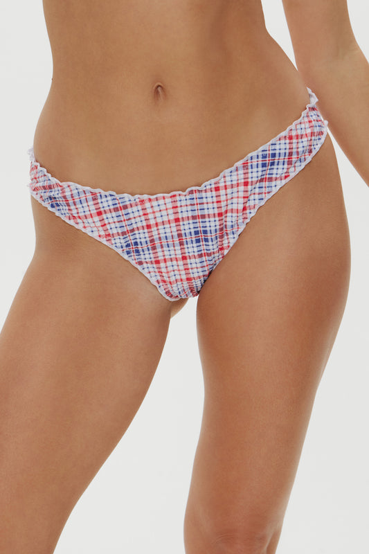 Product-Hover--Charlotte Cheeky Bikini Bottom - Americana Plaid