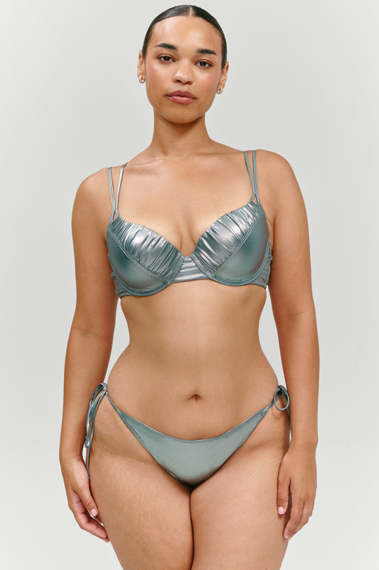 Product--x KHY Cherish Metallic Push Up Bikini Top - Chrome