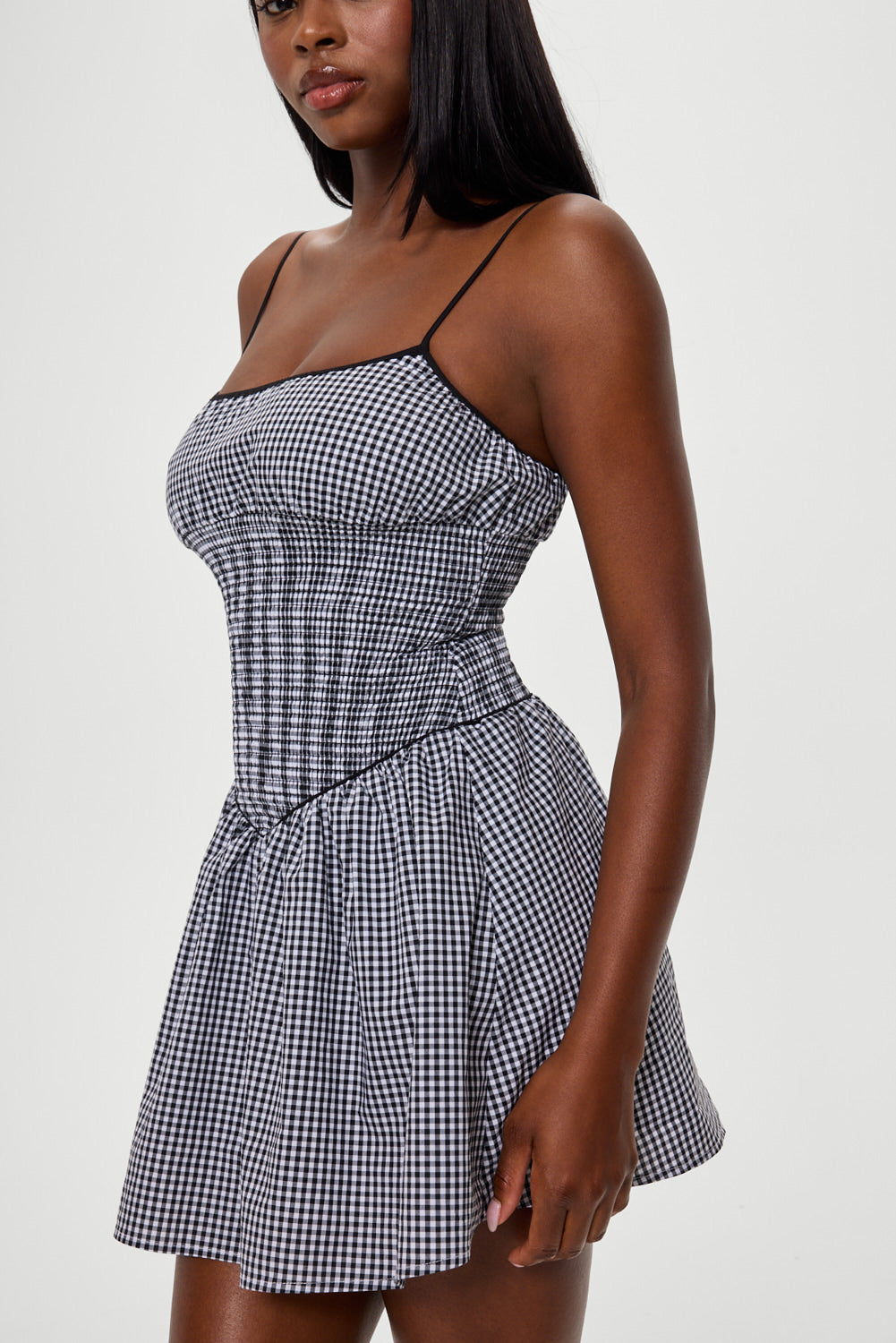 gingham mini dress Toulouse | Red | Womens Crystals height is 161cm/53 and wears a size AU 6 / US 2. Sunshine Tienda Getaway Mini Dress,