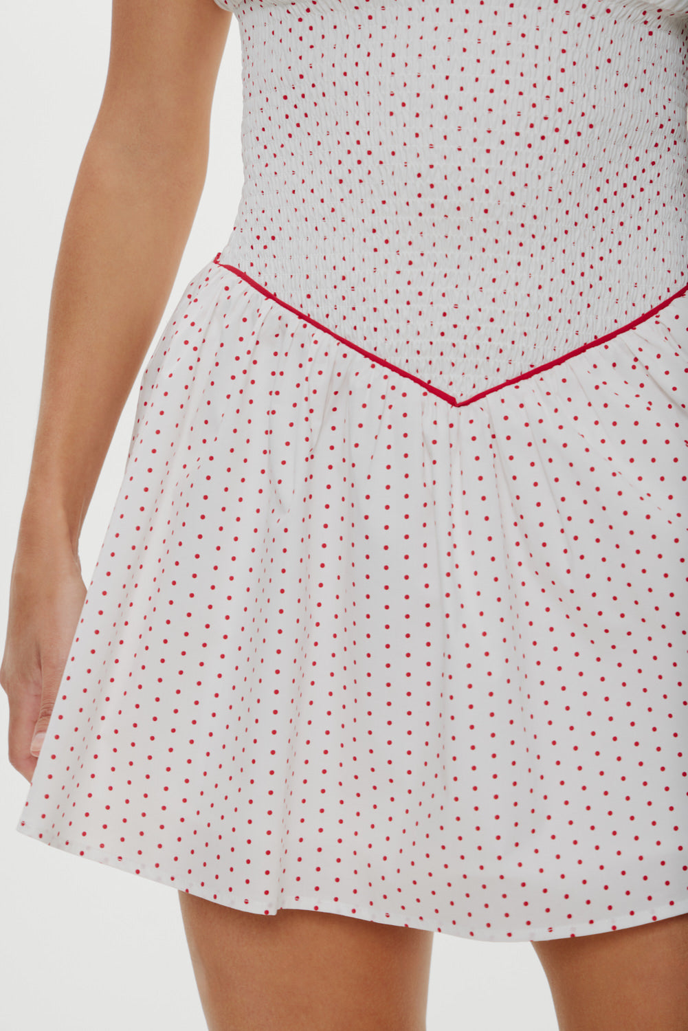 Coast Cotton Mini Dress  Red Dot