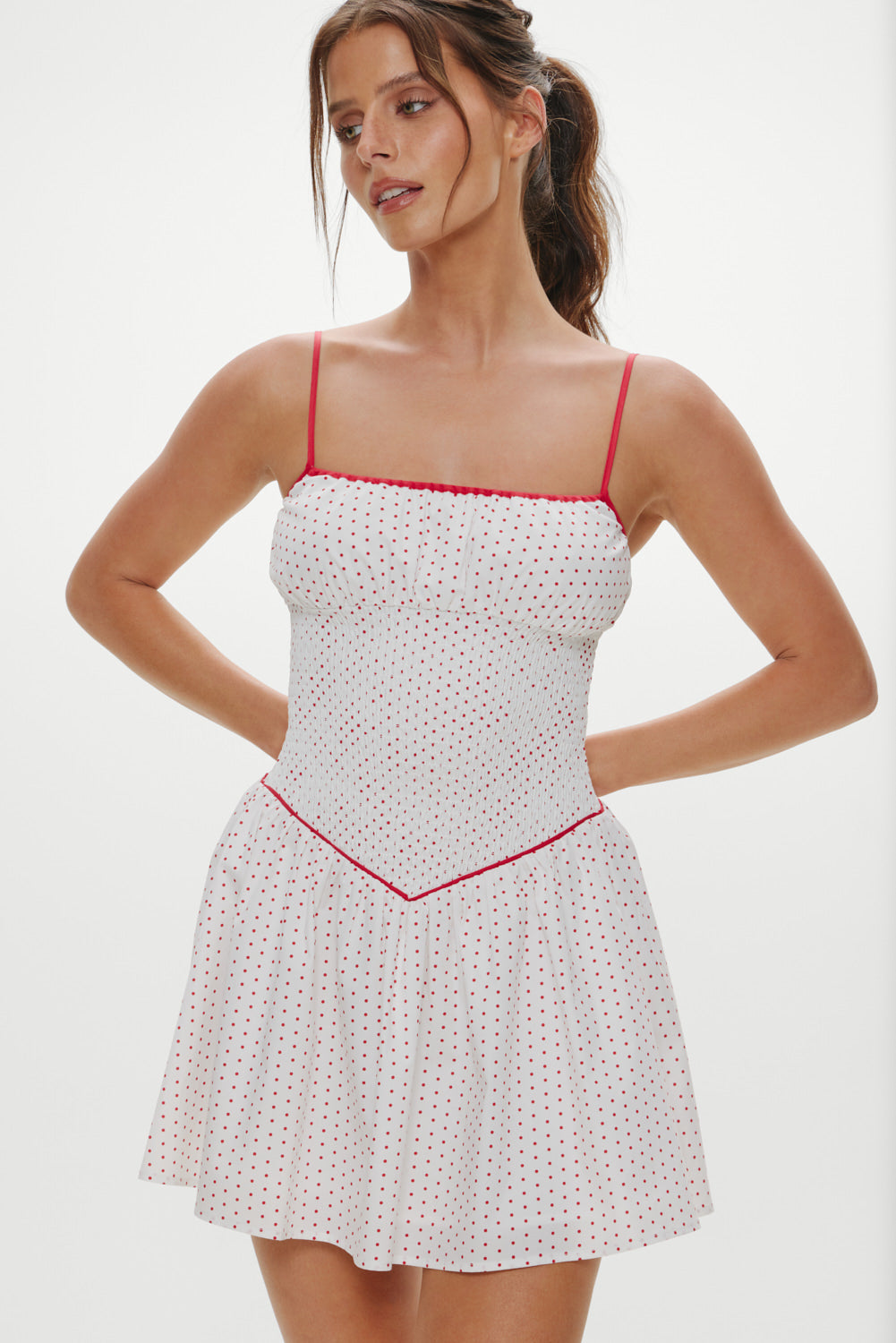 Coast Cotton Mini Dress - Red Dot