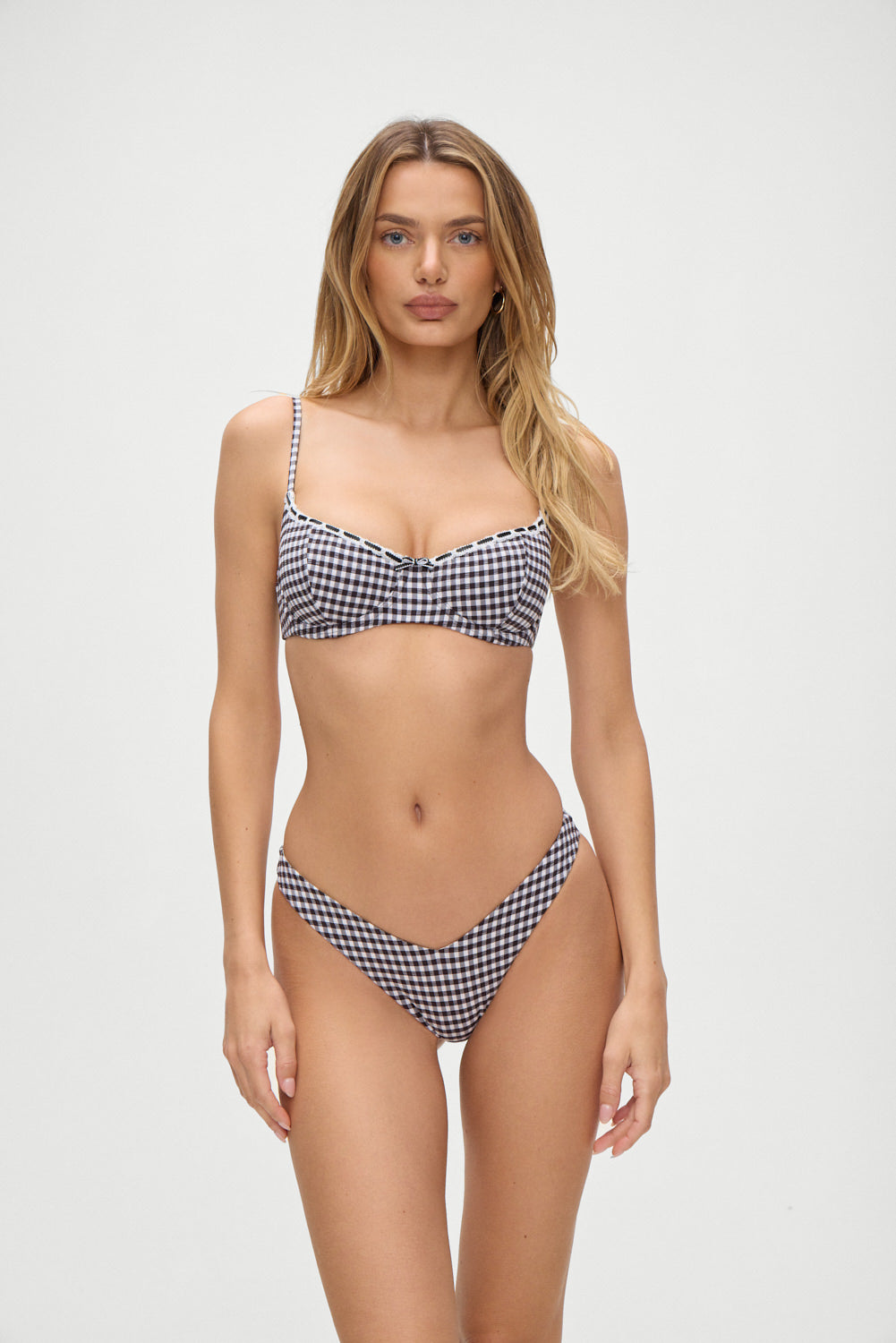 Cola Gingham Underwire Bikini Top  Blackberry Gingham