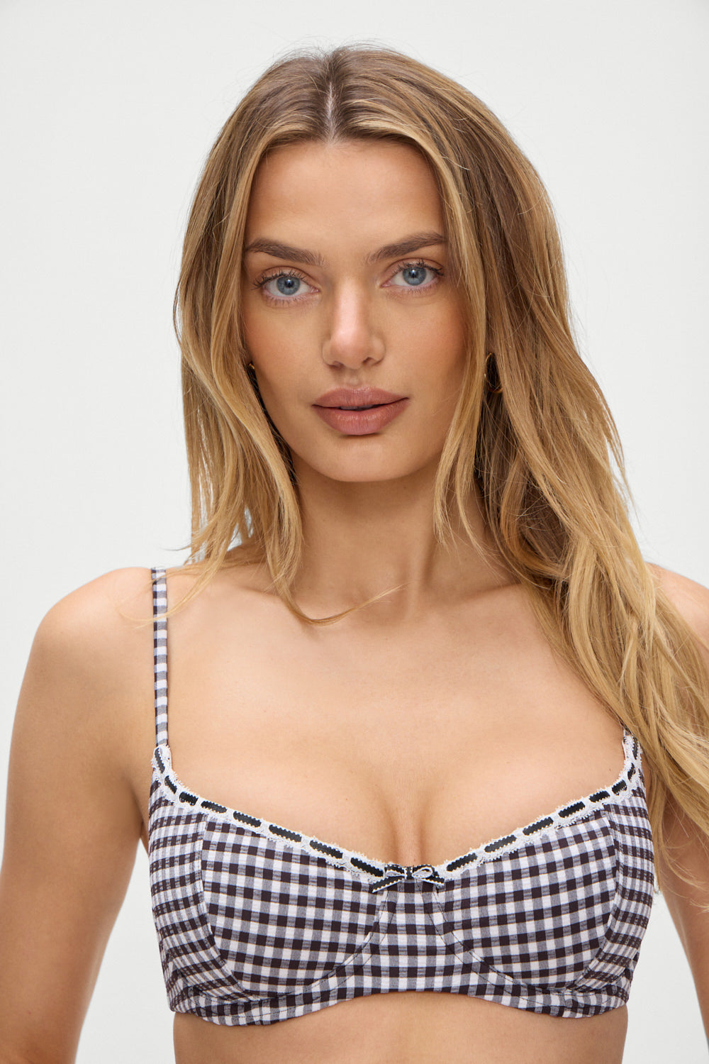 Cola Gingham Underwire Bikini Top  Blackberry Gingham