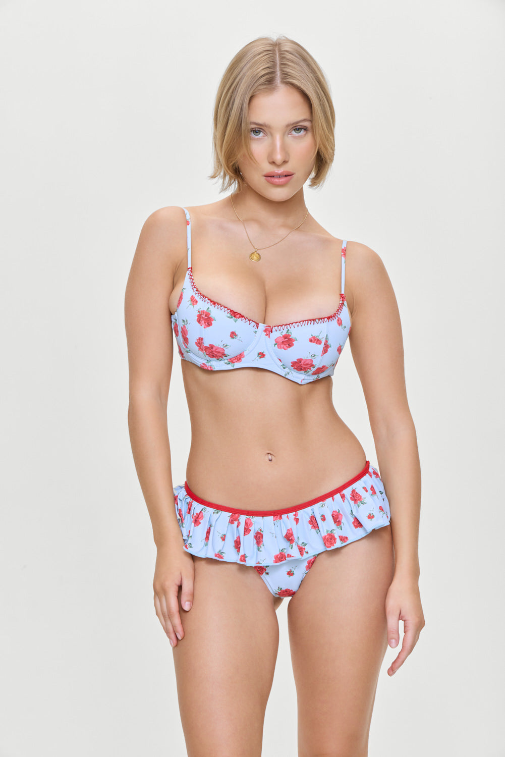 Cola Floral Underwire Bikini Top  Rosewater