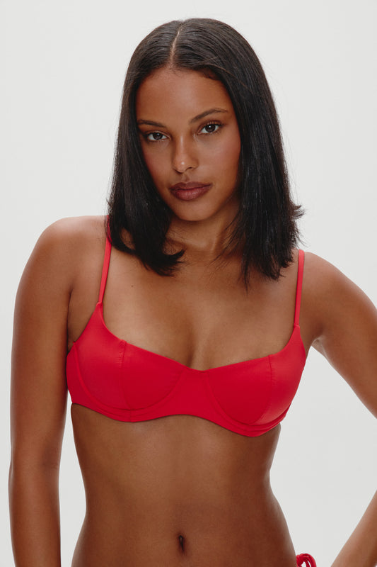 Product--Cola Underwire Bikini Top - True Red