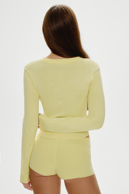 Product-Hover--Cuddle Knit Booty Shorts - Honeycomb