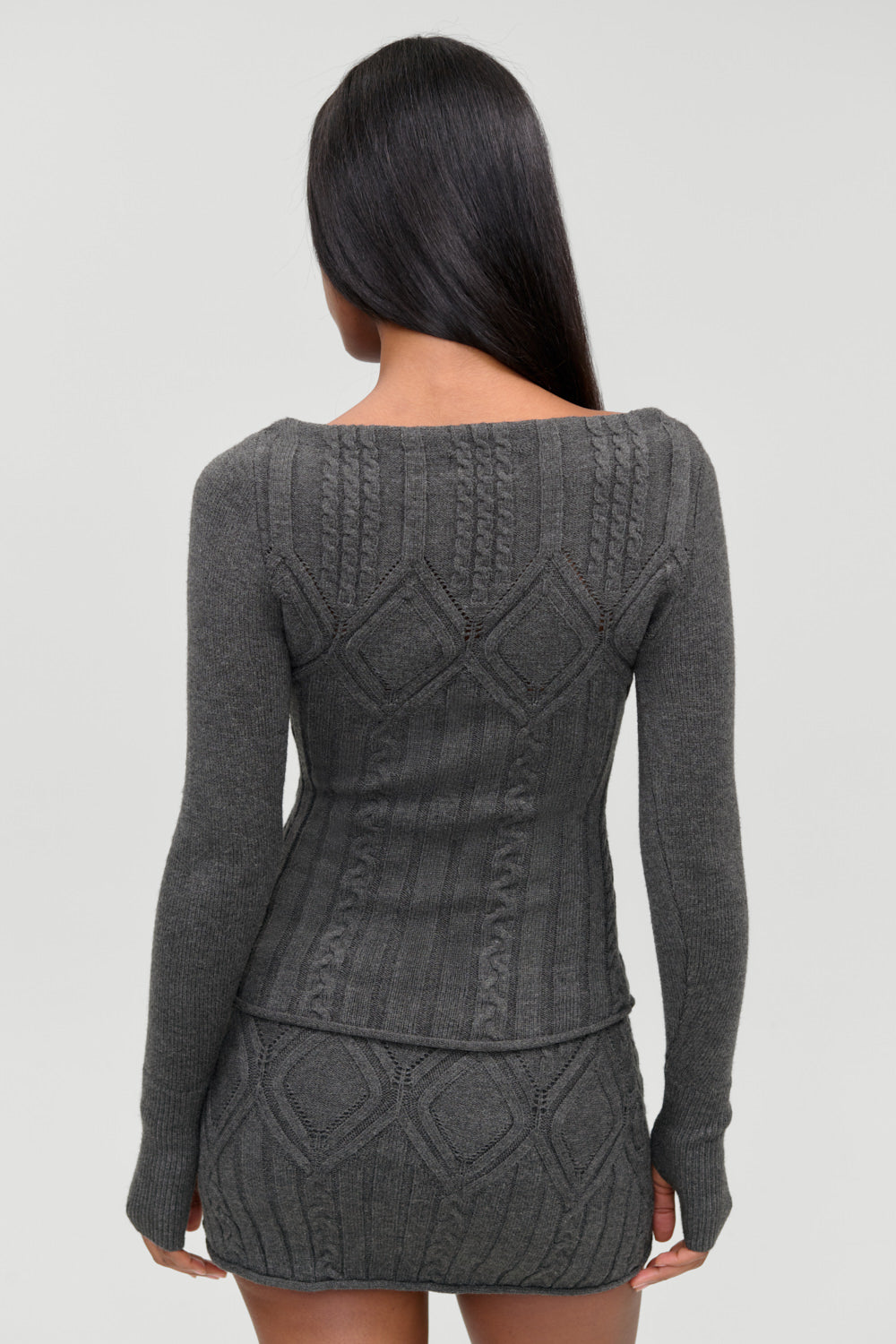 Cyprus Cloud Cable Knit Top  Winter Skies