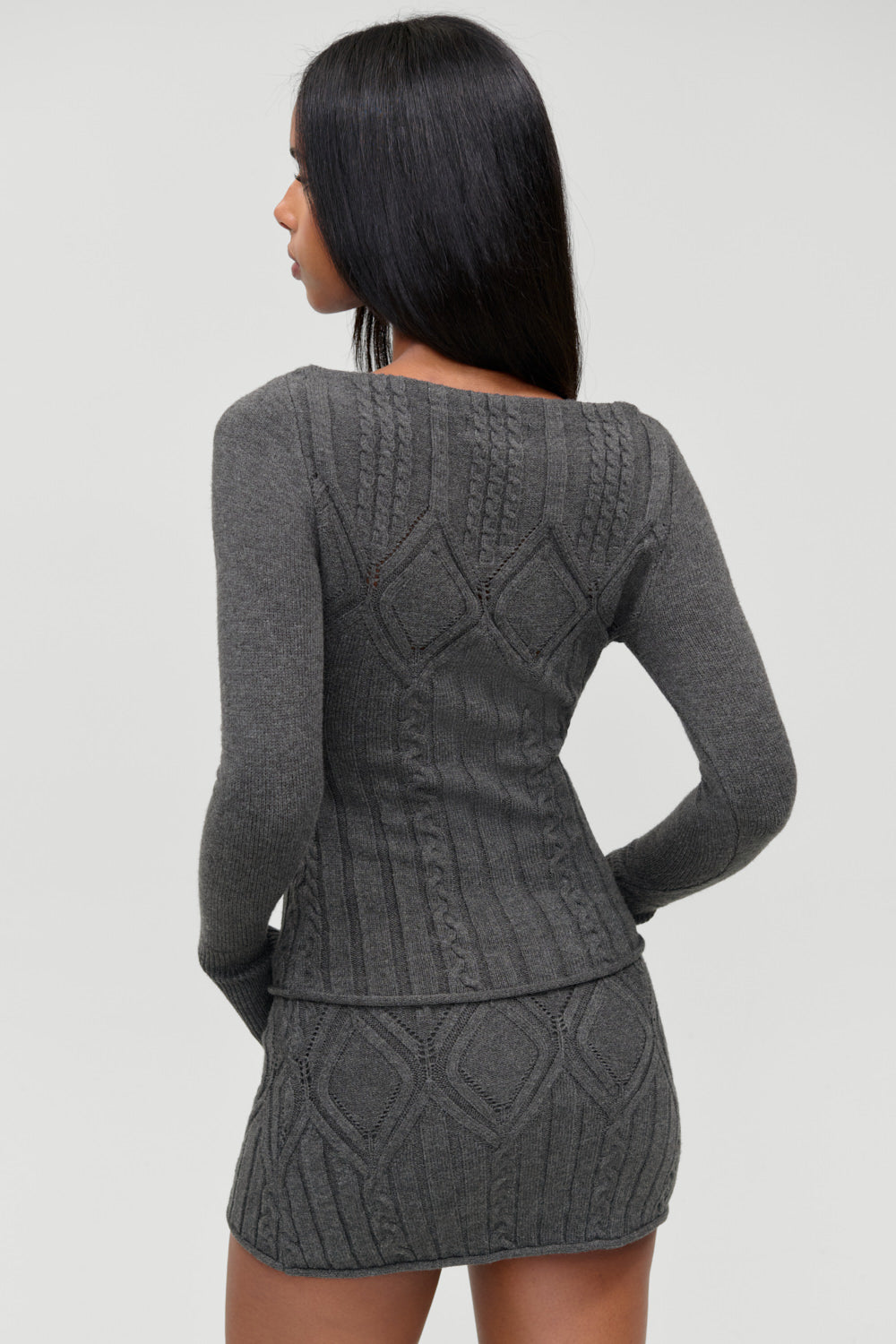 Cyprus Cloud Cable Knit Top  Winter Skies