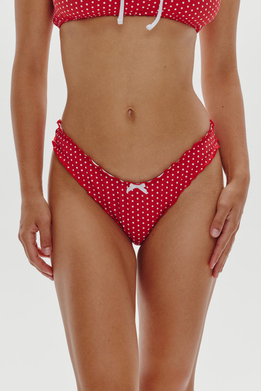 Product--Dalton Micro Bikini Bottom - Red Polka Dot