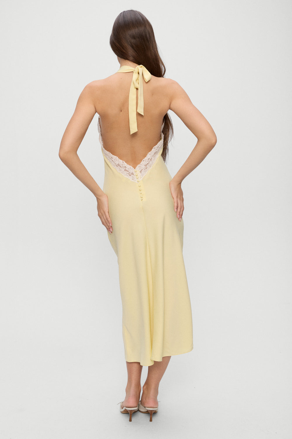 Darcy Satin Midi Dress  Whipped Butter