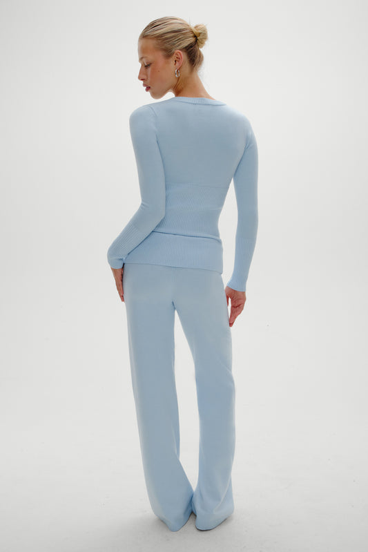 Product-Hover--Dawson Knit Fold Over Pants - Daydream