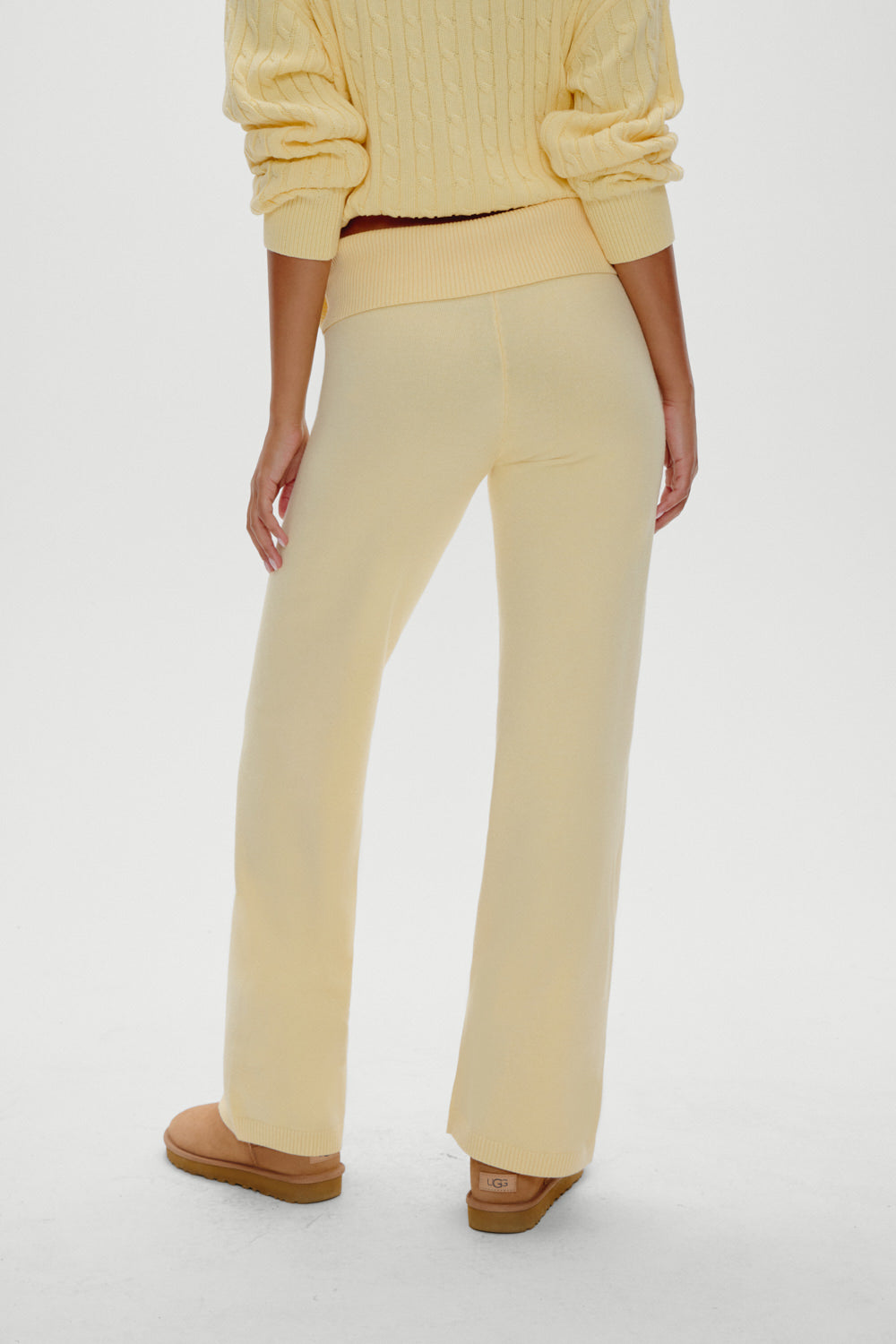 Dawson Knit Fold Over Pants  Vanilla Sugar