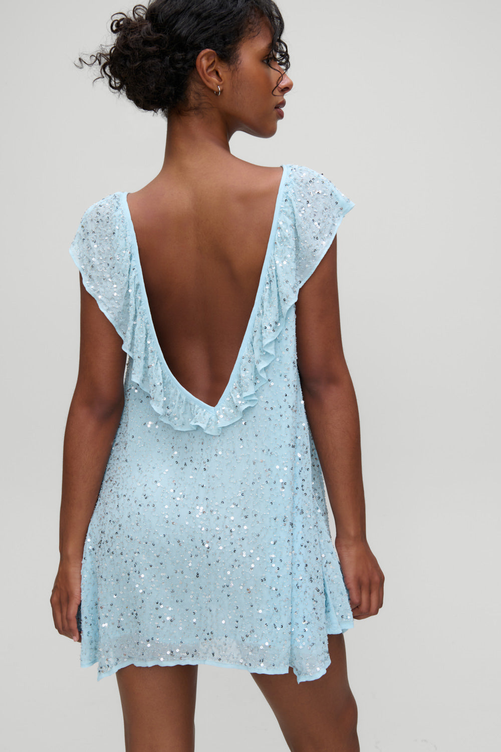 x Devon Lee Carlson Daydream Sequin Mini Dress  Blue Bloom