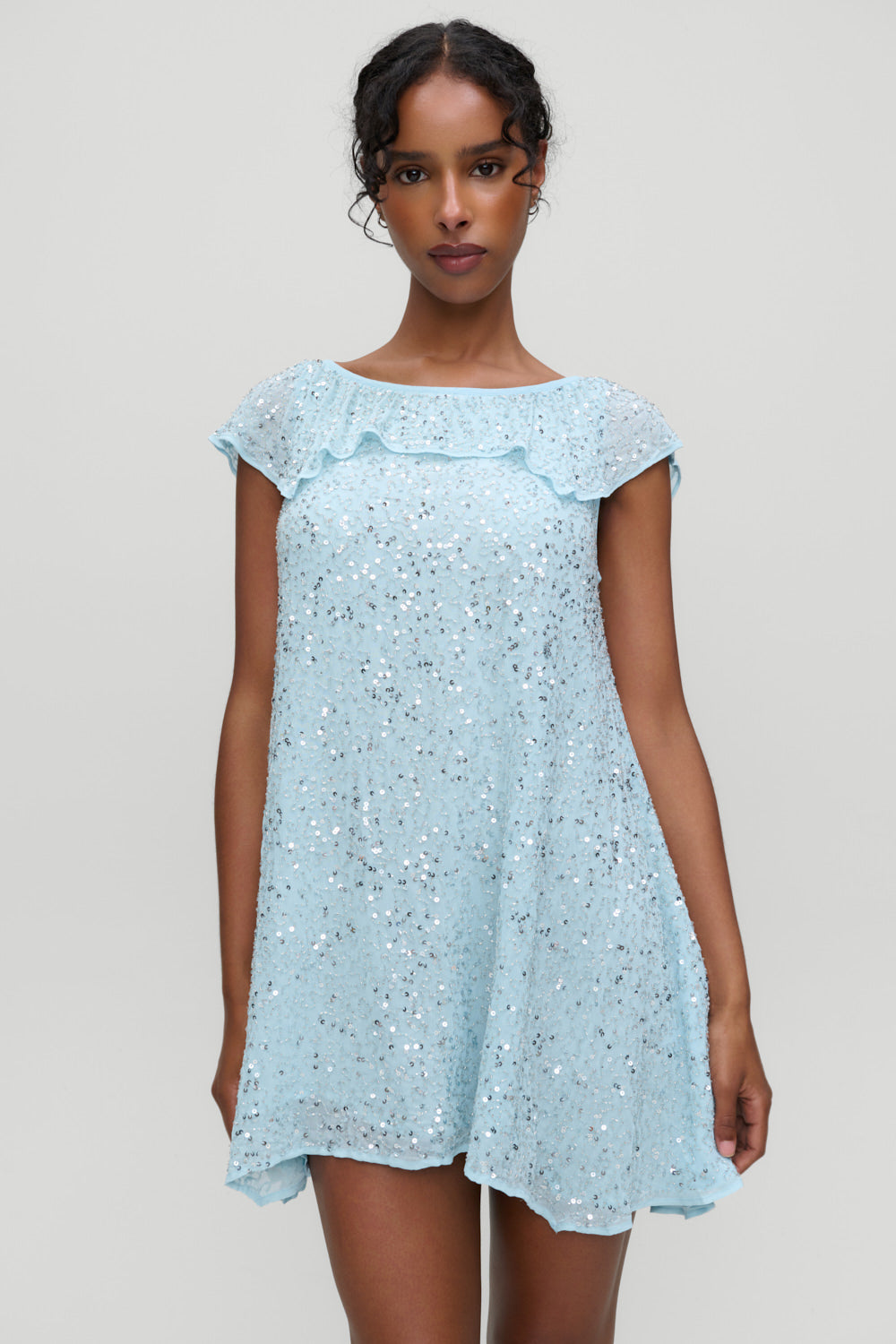 x Devon Lee Carlson Daydream Sequin Mini Dress  Blue Bloom