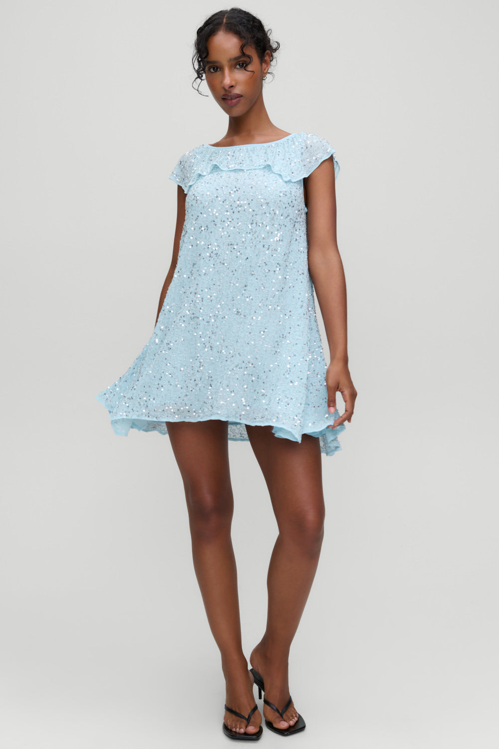 x Devon Lee Carlson Daydream Sequin Mini Dress  Blue Bloom