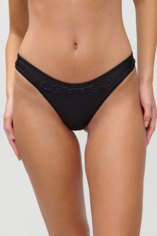 Product--x JENNIE Dove Beaded Bikini Bottom - Black