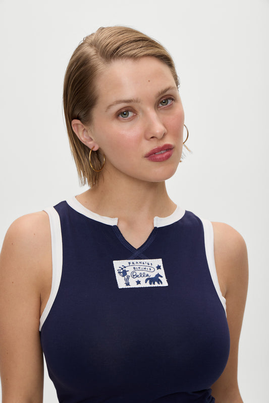 Product-Hover--BELLA HADID Dreamer Tank Top Lone Star Blue