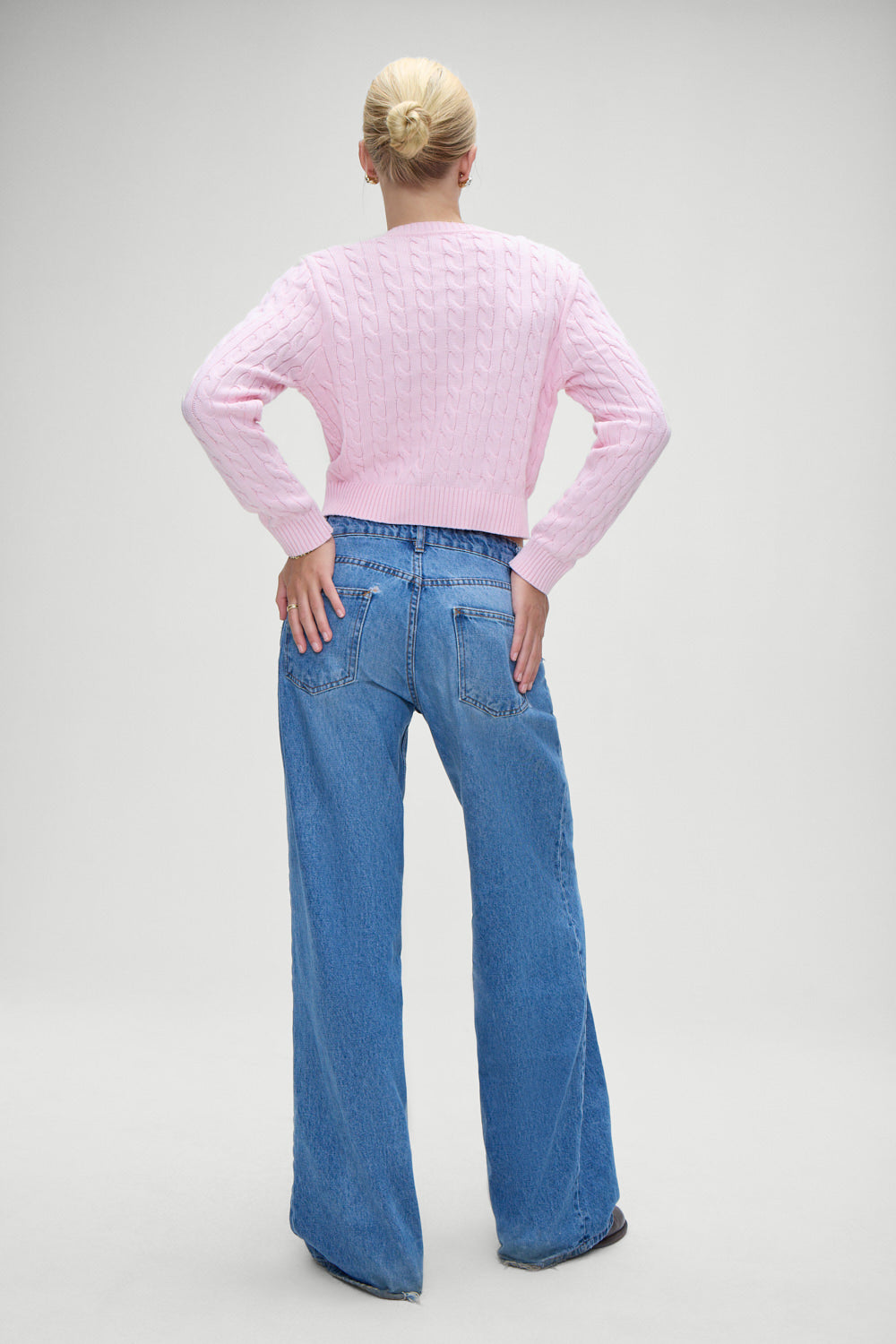 Dudley Cable Knit Cardigan  Cozy Pink