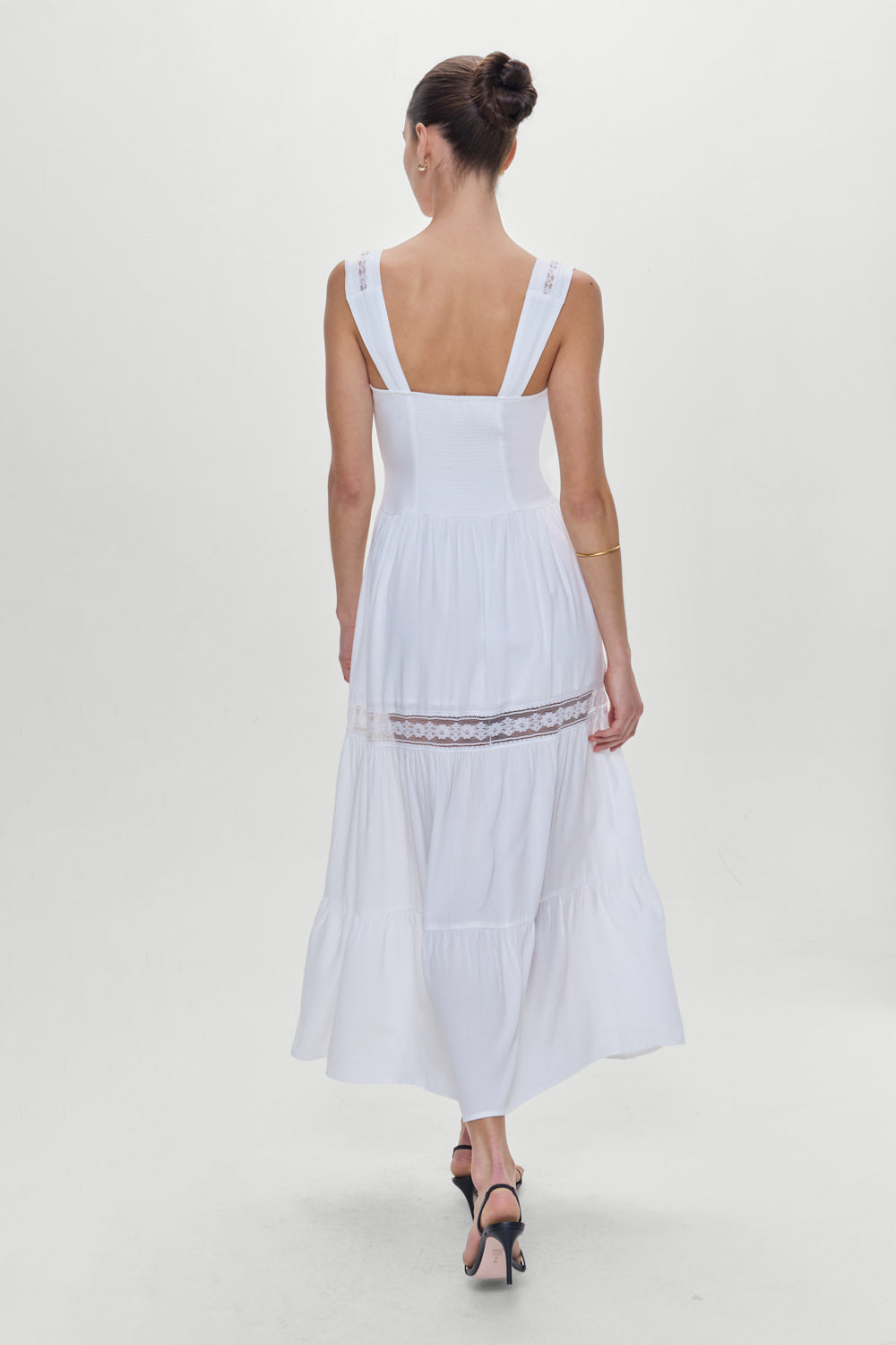 Eden Ruffle Maxi Dress  White