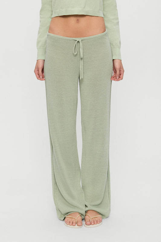Product--Ela Low Rise Knit Pants - Eucalyptus
