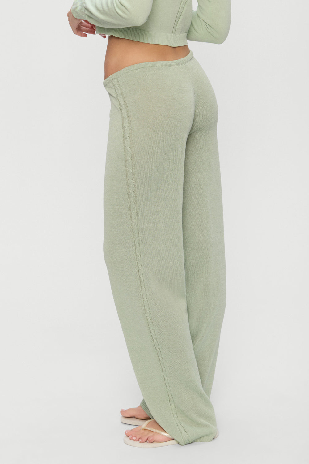Ela Low Rise Knit Pants  Eucalyptus