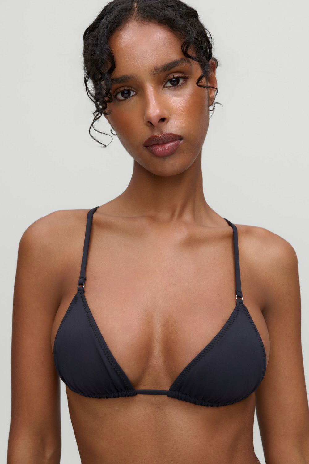 Elena Micro Triangle Bikini Top  Black