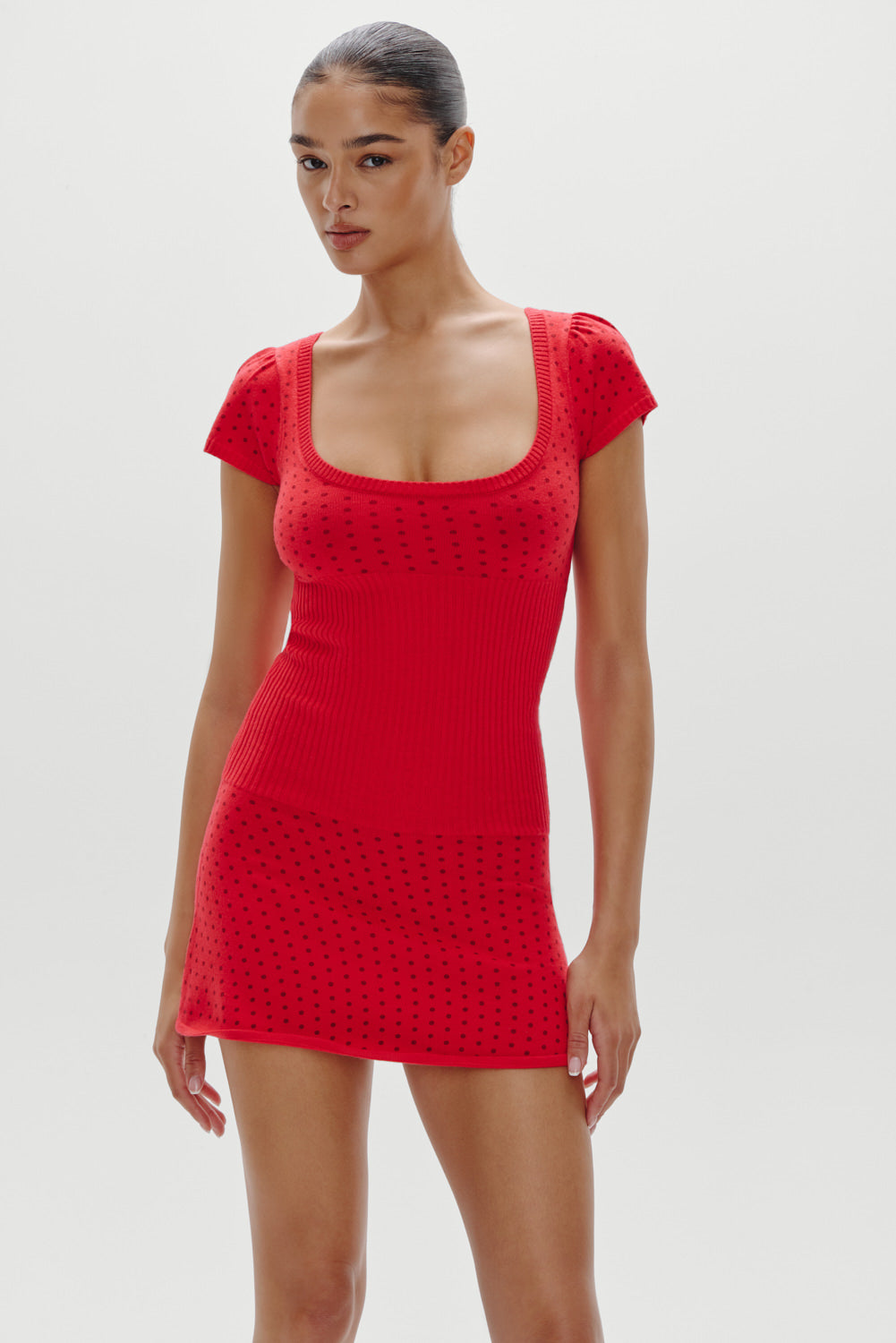 Eliza Knit Mini Dress  Cranberry