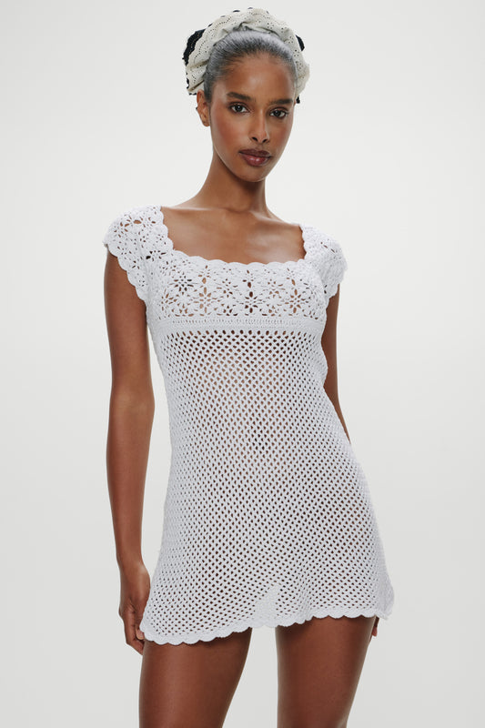 Product-Hover--Eloise Crochet Mini Dress - Angel's Meadow