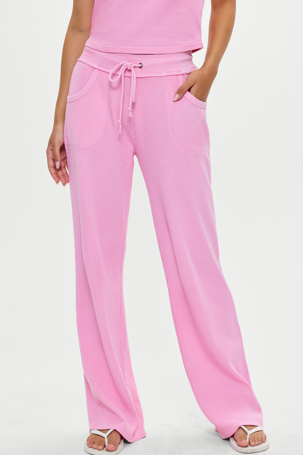 Emma Thermal Low Rise Pants  Blush