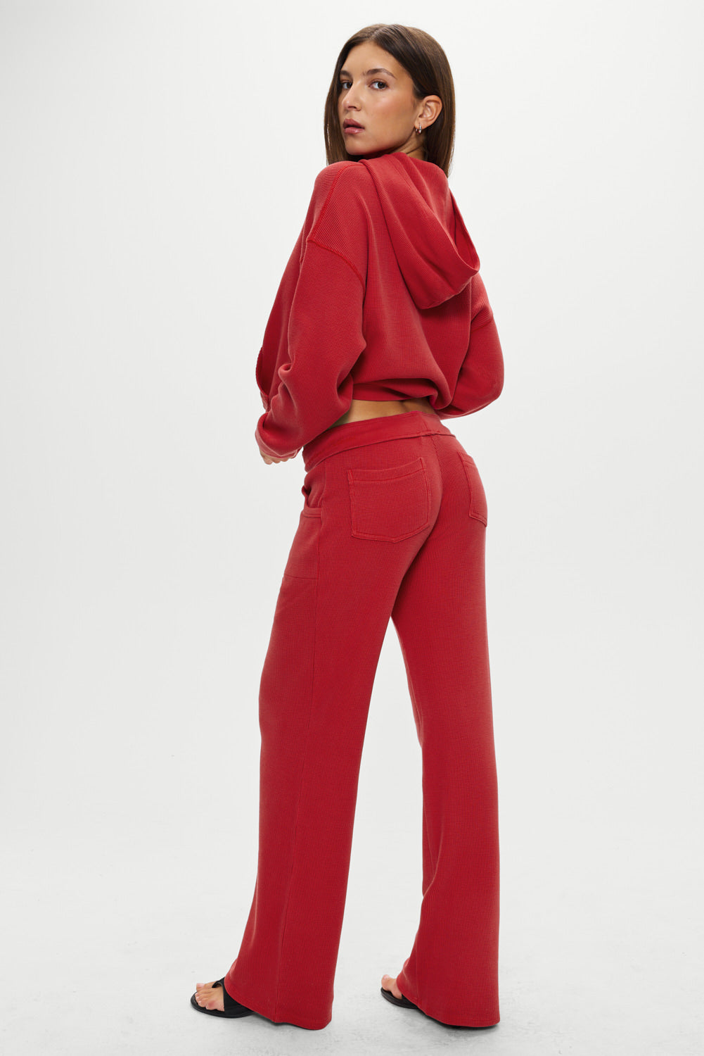 Emma Thermal Low Rise Pants  Strawberry Red