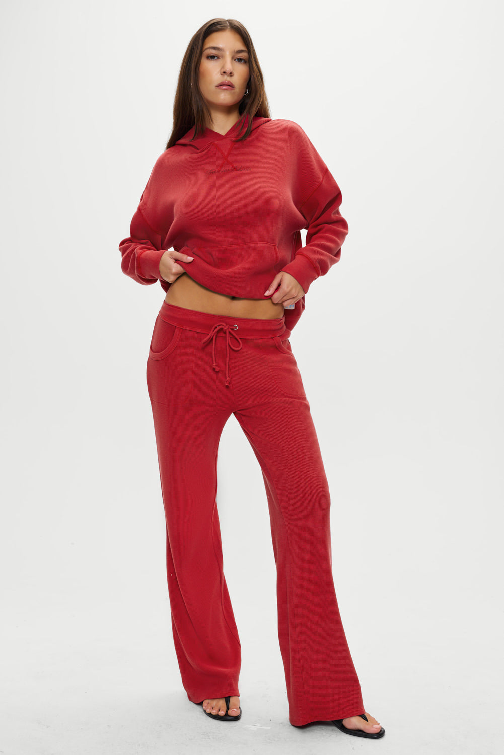 Emma Thermal Low Rise Pants  Strawberry Red