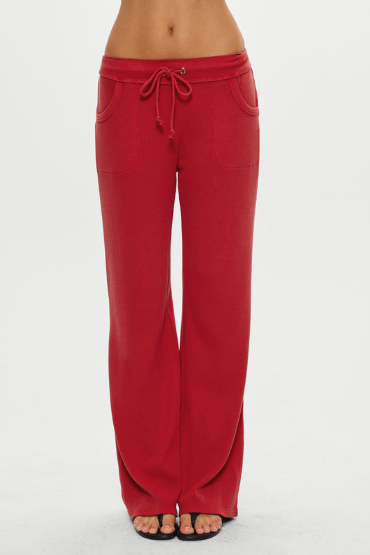 Product-Hover--Emma Thermal Low Rise Pants - Strawberry Red