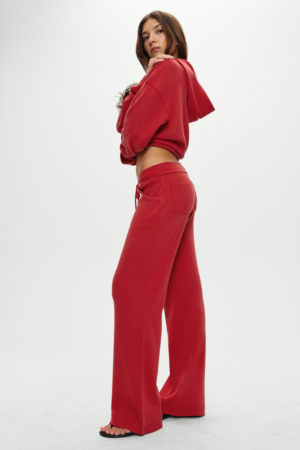 Emma Thermal Low Rise Pants  Strawberry Red