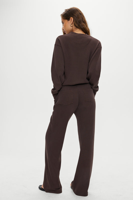 Product-Hover--Emma Thermal Low Rise Pants - Walnut