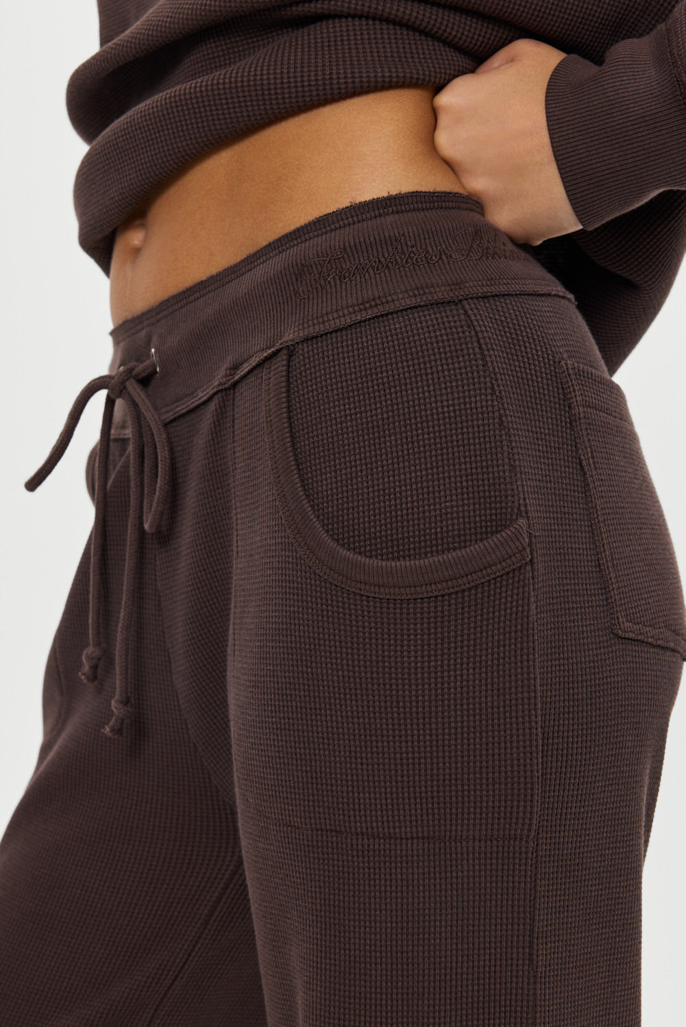 Emma Thermal Low Rise Pants  Walnut