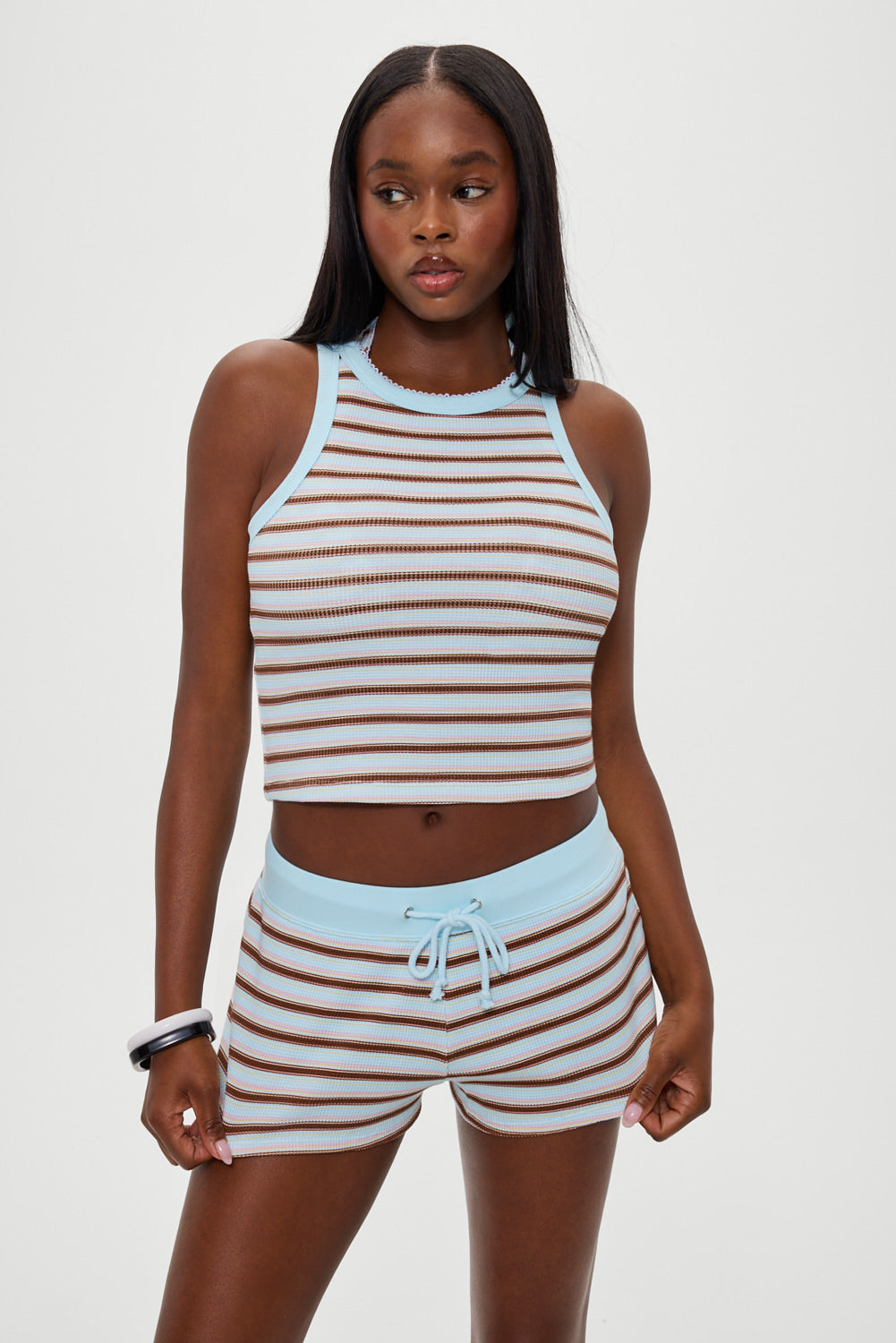 Noah Striped Mini Shorts  Verona Stripe