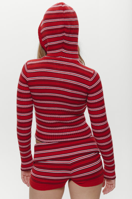 Product-Hover--Estelle Knit Booty Shorts - Strawberry Stripe