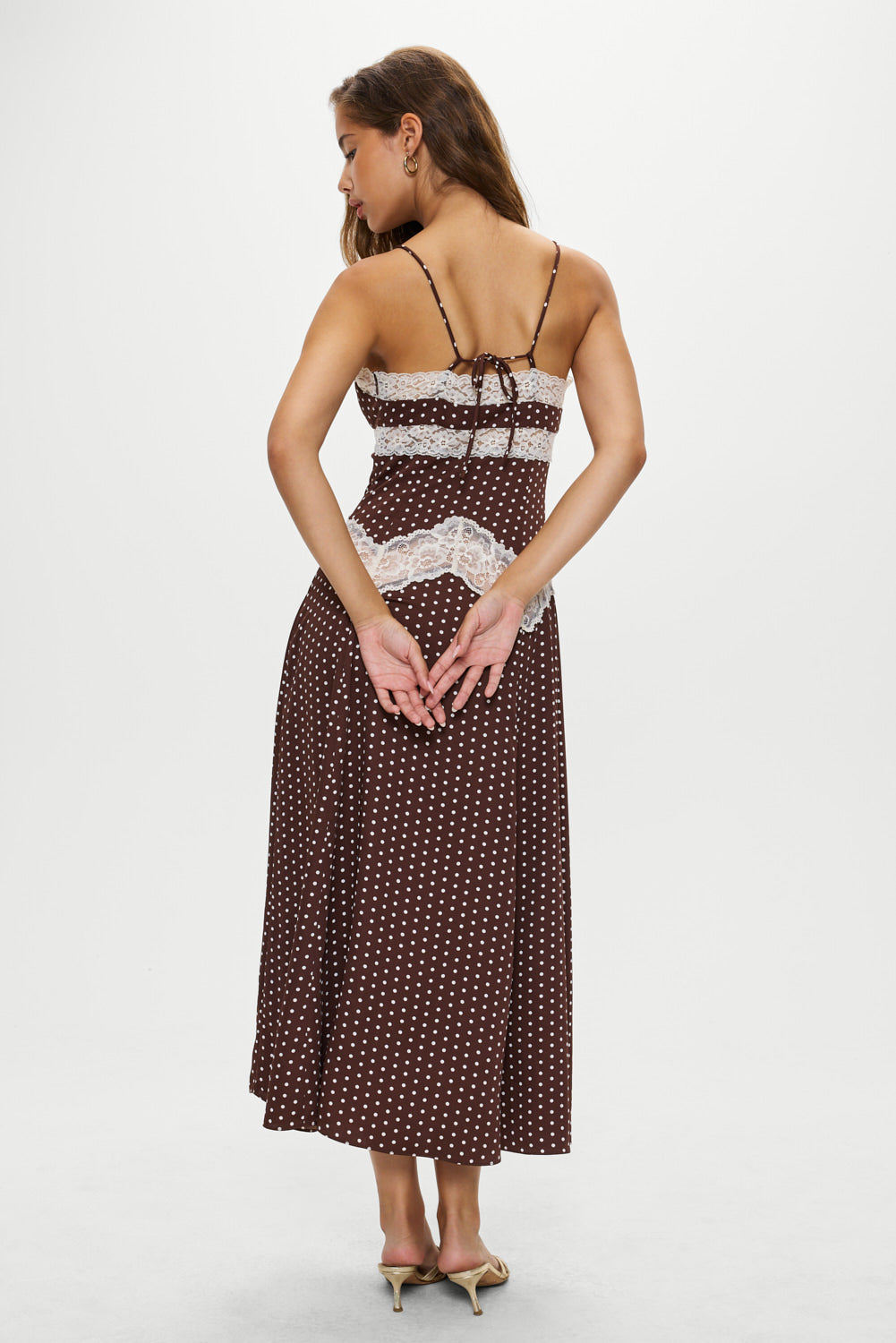 Ethereal Lace Maxi Dress  Chocolate Dot