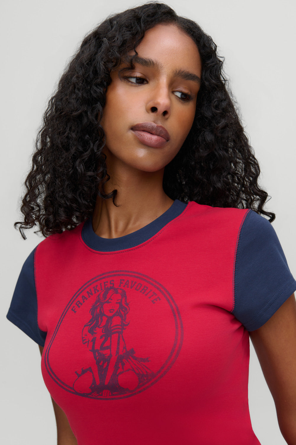 Eva Cotton Ribbed Tee  Letterman