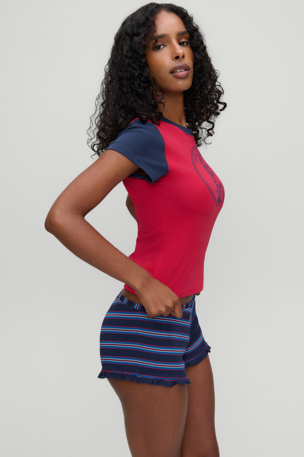 Eva Cotton Ribbed Tee  Letterman