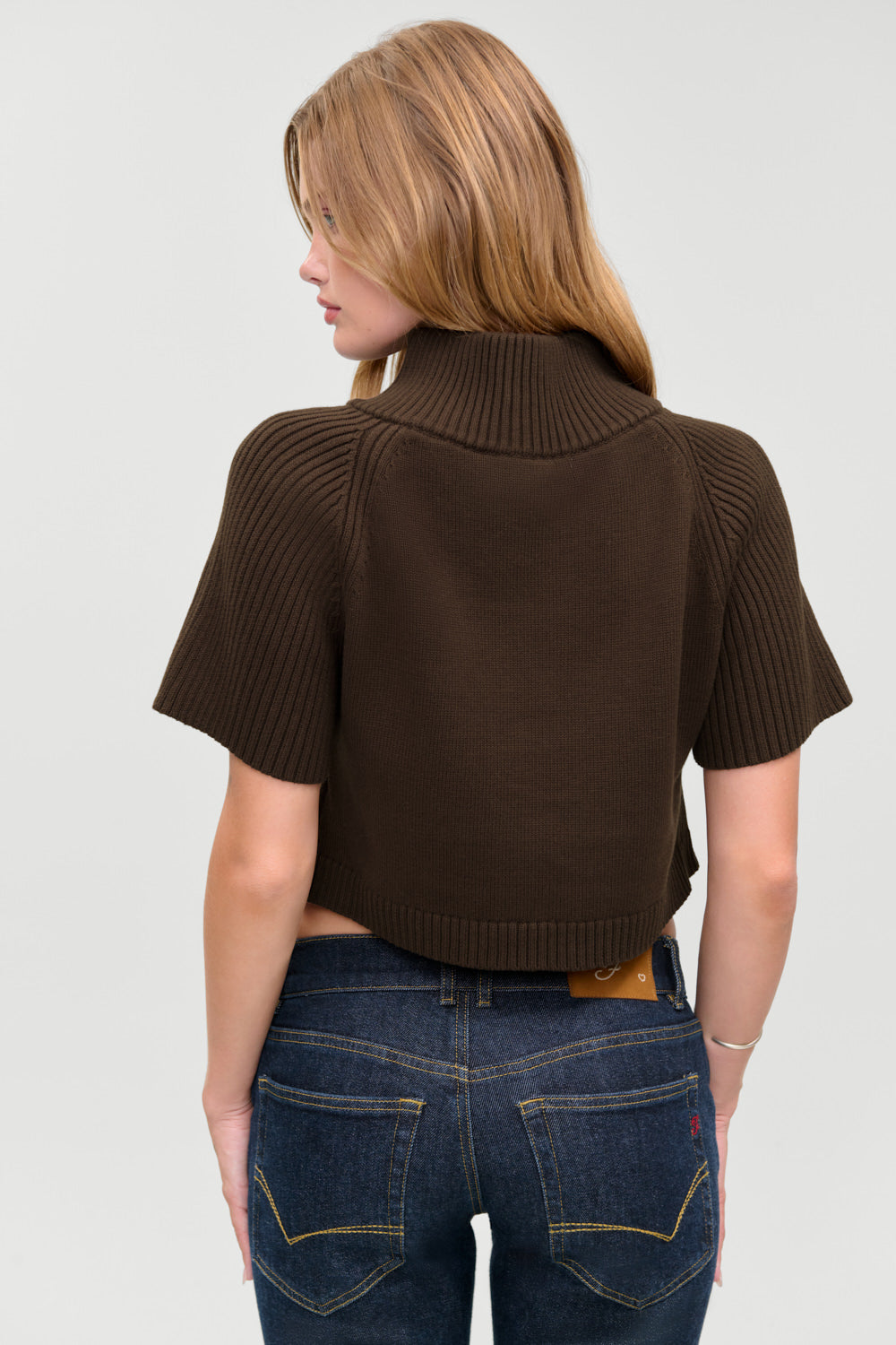Everett Knit Cotton Cape  Chocolate Brown