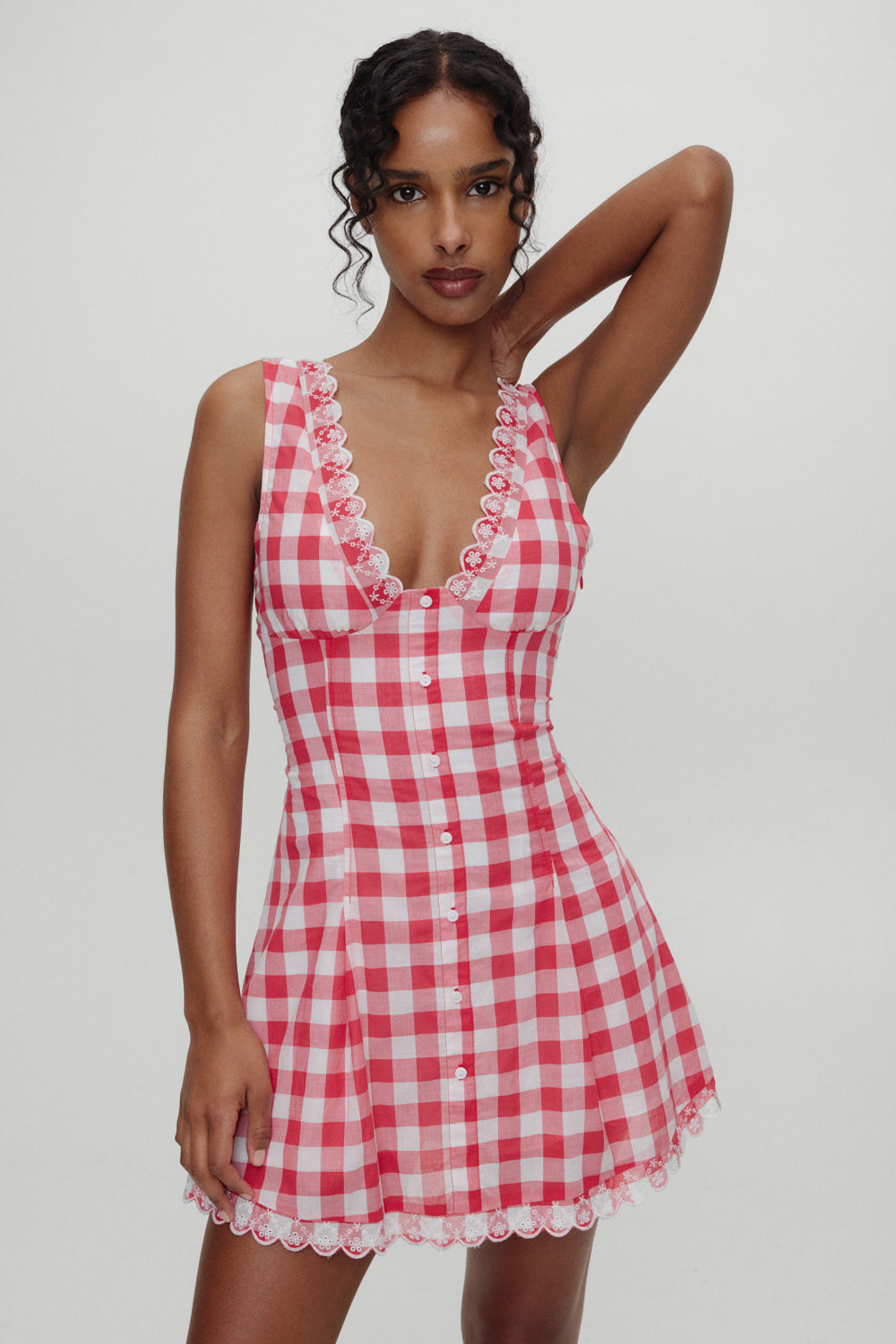 x BELLA HADID Farm Gingham Mini Dress Malibu Picnic