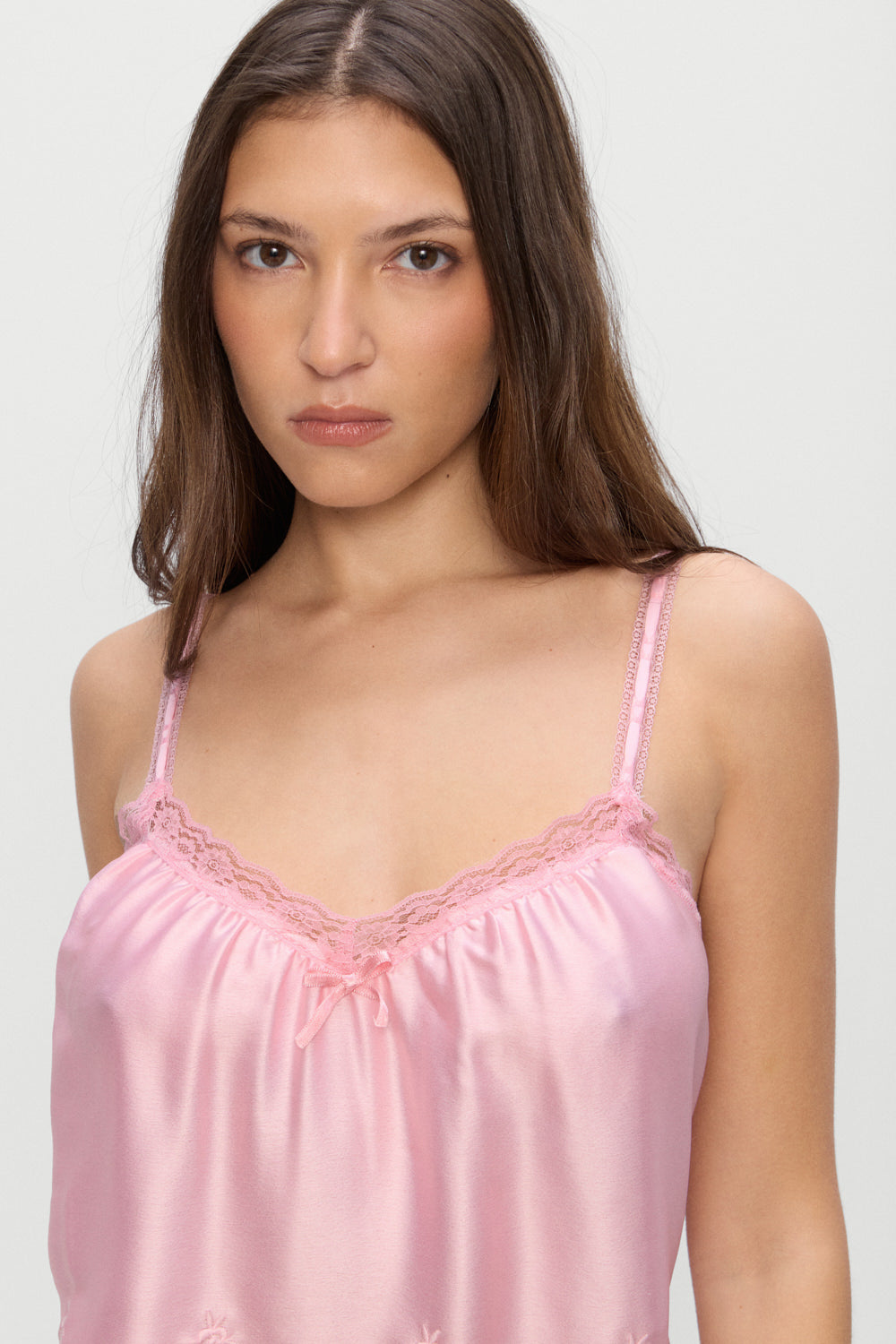 First Crush Satin Babydoll Dress - Pillow Talk Pink First Crush Satin Babydoll Dress - Pillow Talk Pink