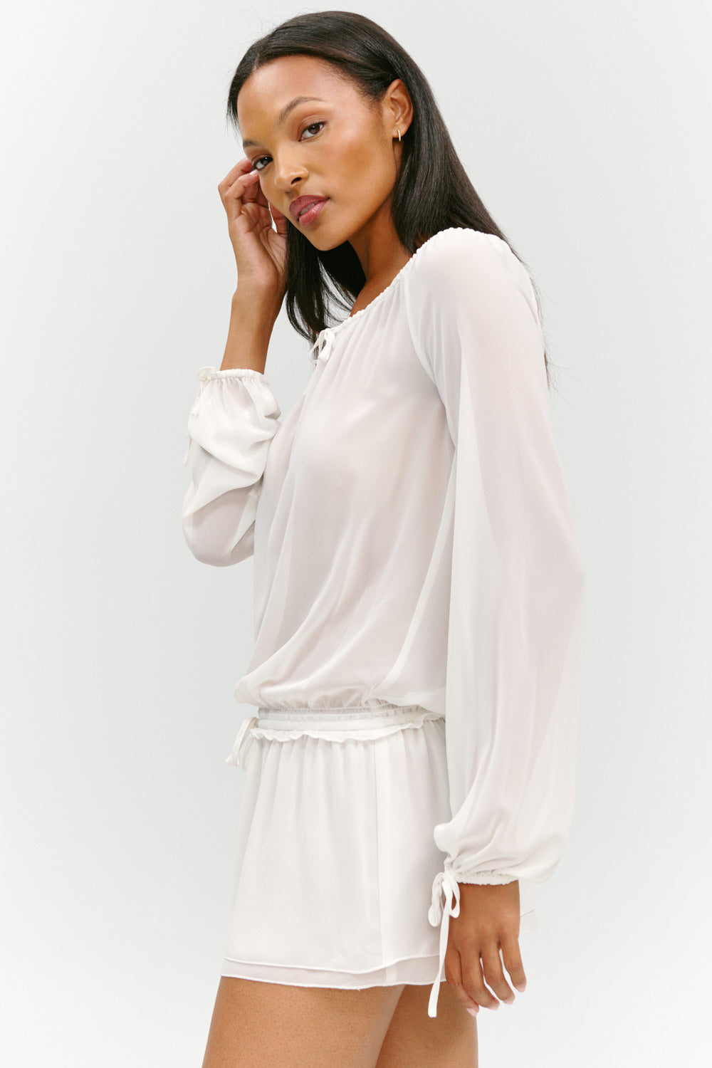 x Paige Lorenze Forever Yours Chiffon Mini Dress  Sunday Ceremony