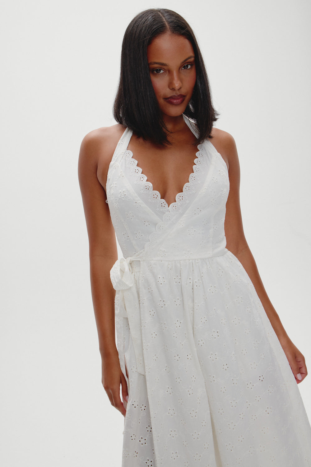 x BELLA HADID Fort Worth Fairy Midi Dress  Salt Air Eyelet