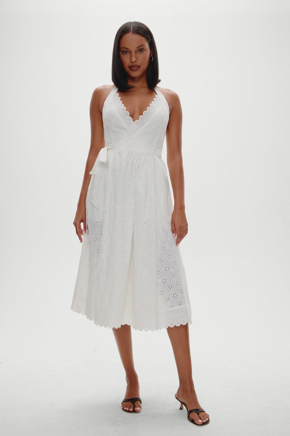 x BELLA HADID Fort Worth Fairy Midi Dress  Salt Air Eyelet