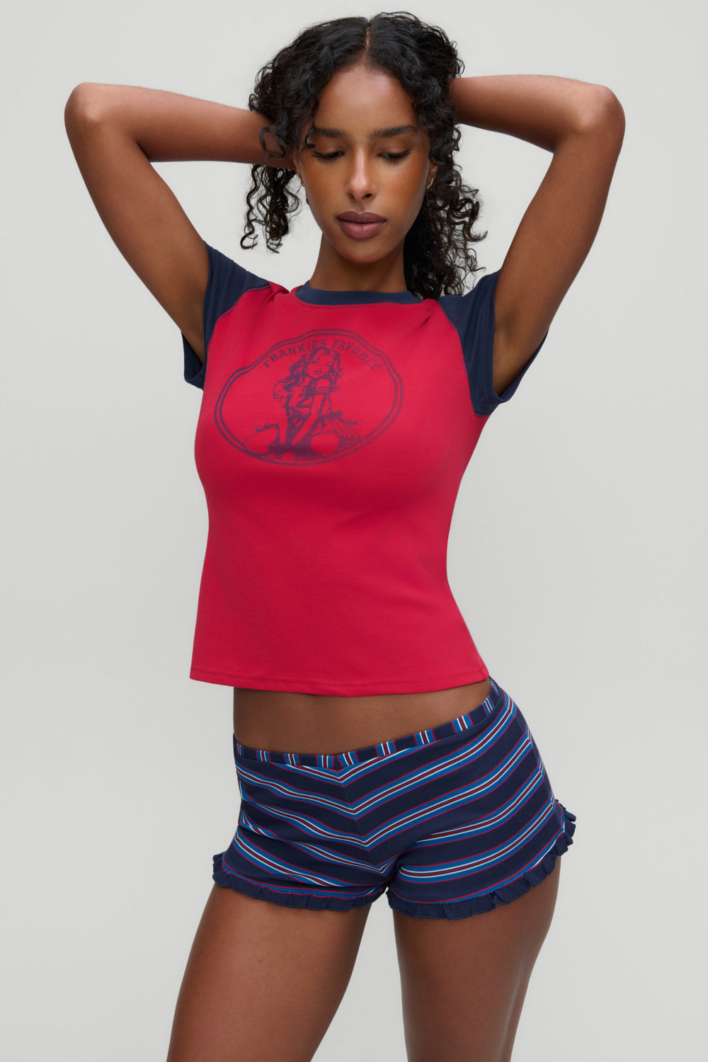 Eva Cotton Ribbed Tee  Letterman