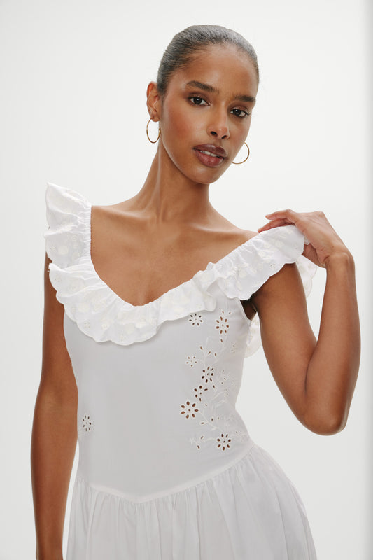 Product-Hover--Georgia Cotton Embroidered Midi Dress - Angel's Meadow